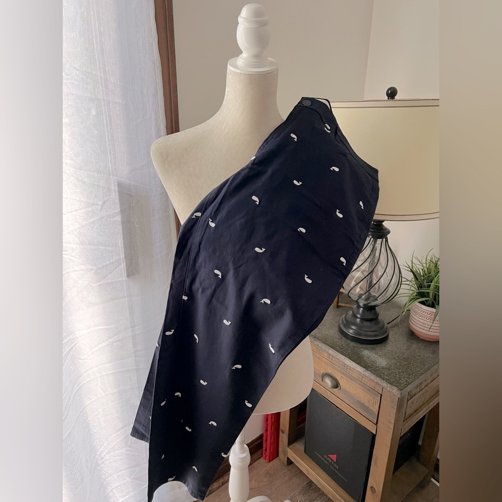 Talbots navy whale print pants